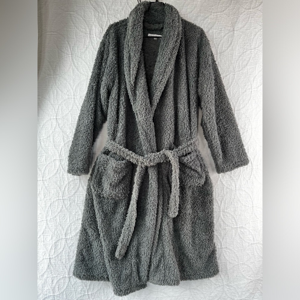 Giraffe at Home Chenille Wrap Robe Size 1 US Womens 10 to 14 in Charcoal Grey
